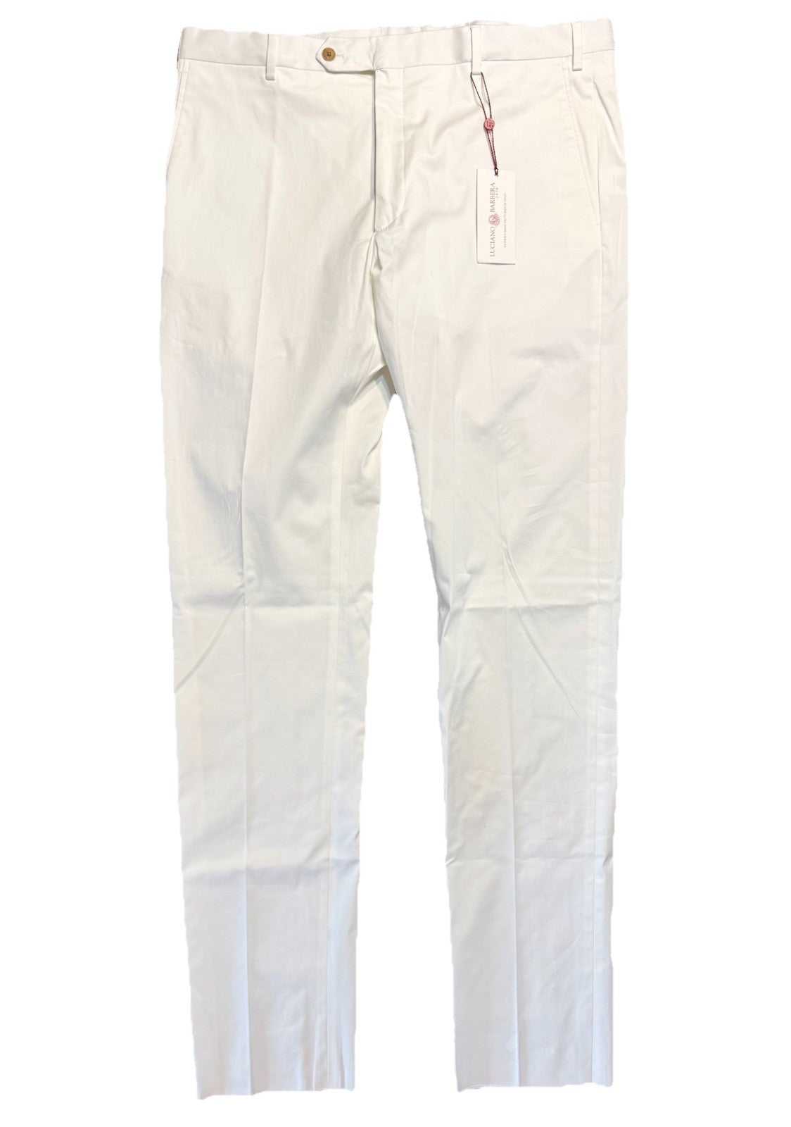 LUCIANO BARBERA Mens Cotton Trouser Pants Soft White (MSRP $395)