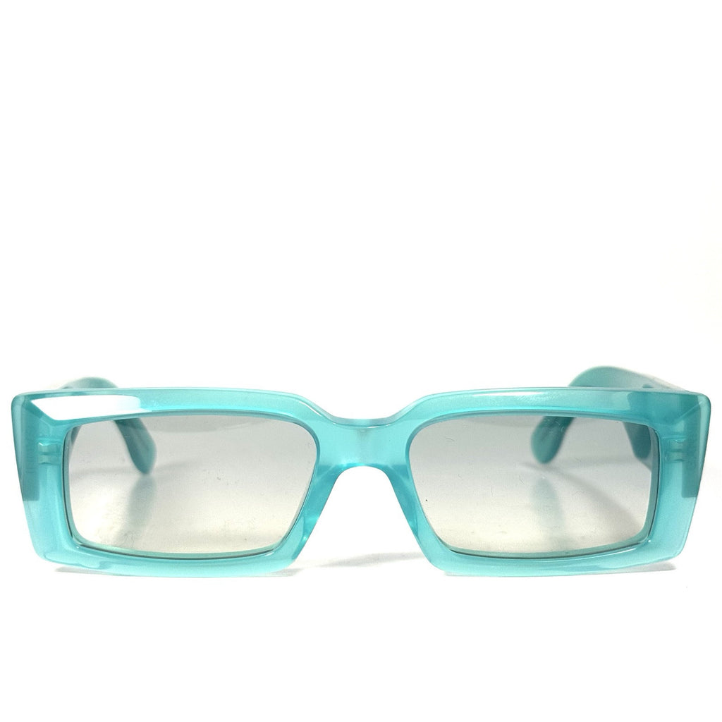 GANNI Womens A4786 705 Rectangular Sunglasses Winter Sky Blue (MSRP $255)