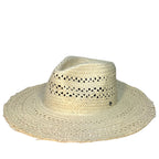 RAG & BONE Womens Elle Perforated Straw Fedora Hat Natural Beige (MSRP $225)