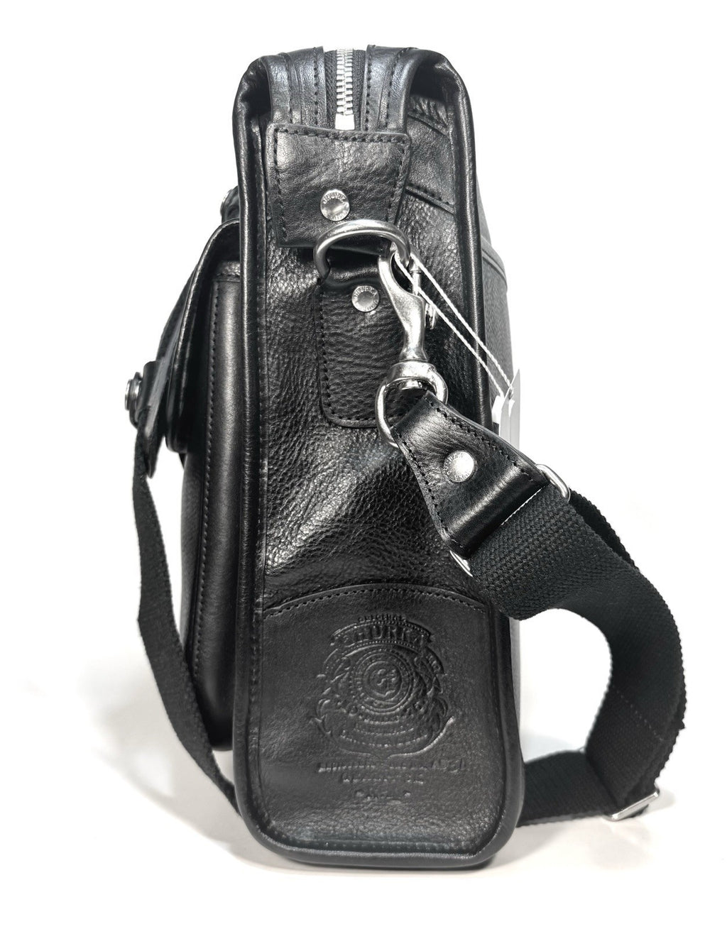 GHURKA Gearpack No. 4 Leather Messenger Bag Vintage Black (MSRP $1,295)