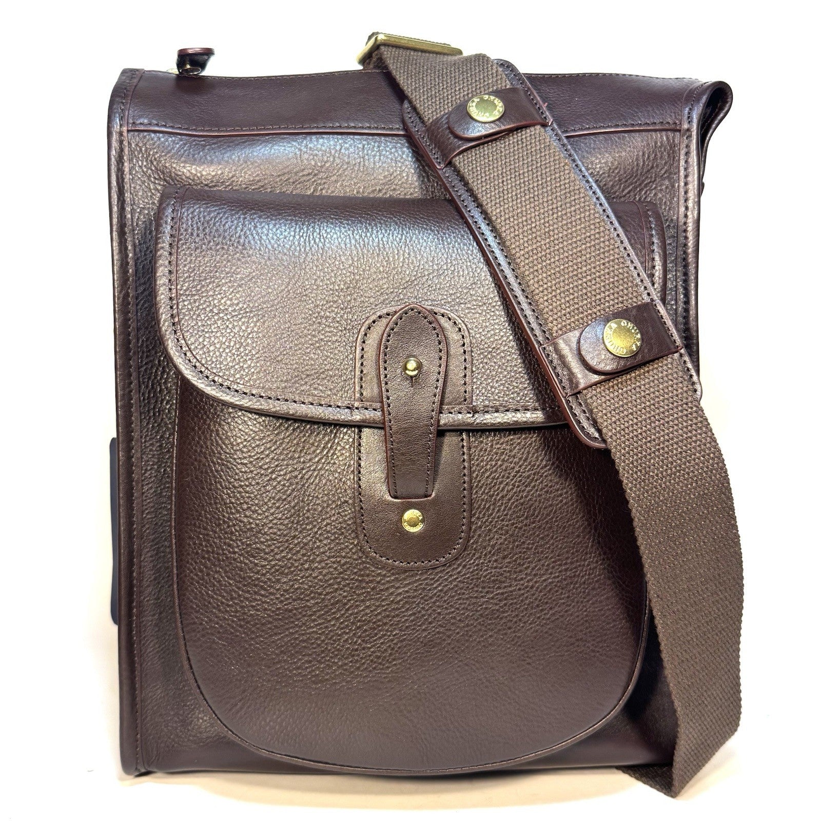 GHURKA Gearpack No. 4 Leather Messenger Bag Vintage Walnut Brown (MSRP $1,295)