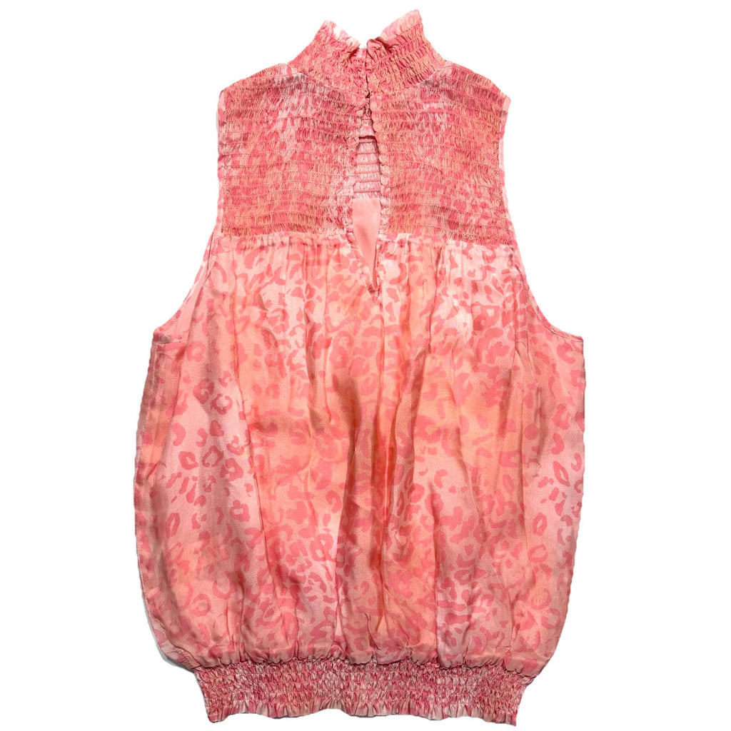 RAMY BROOK Joy Leopard Print Sleeveless Top Droco Pink (MSRP $295)