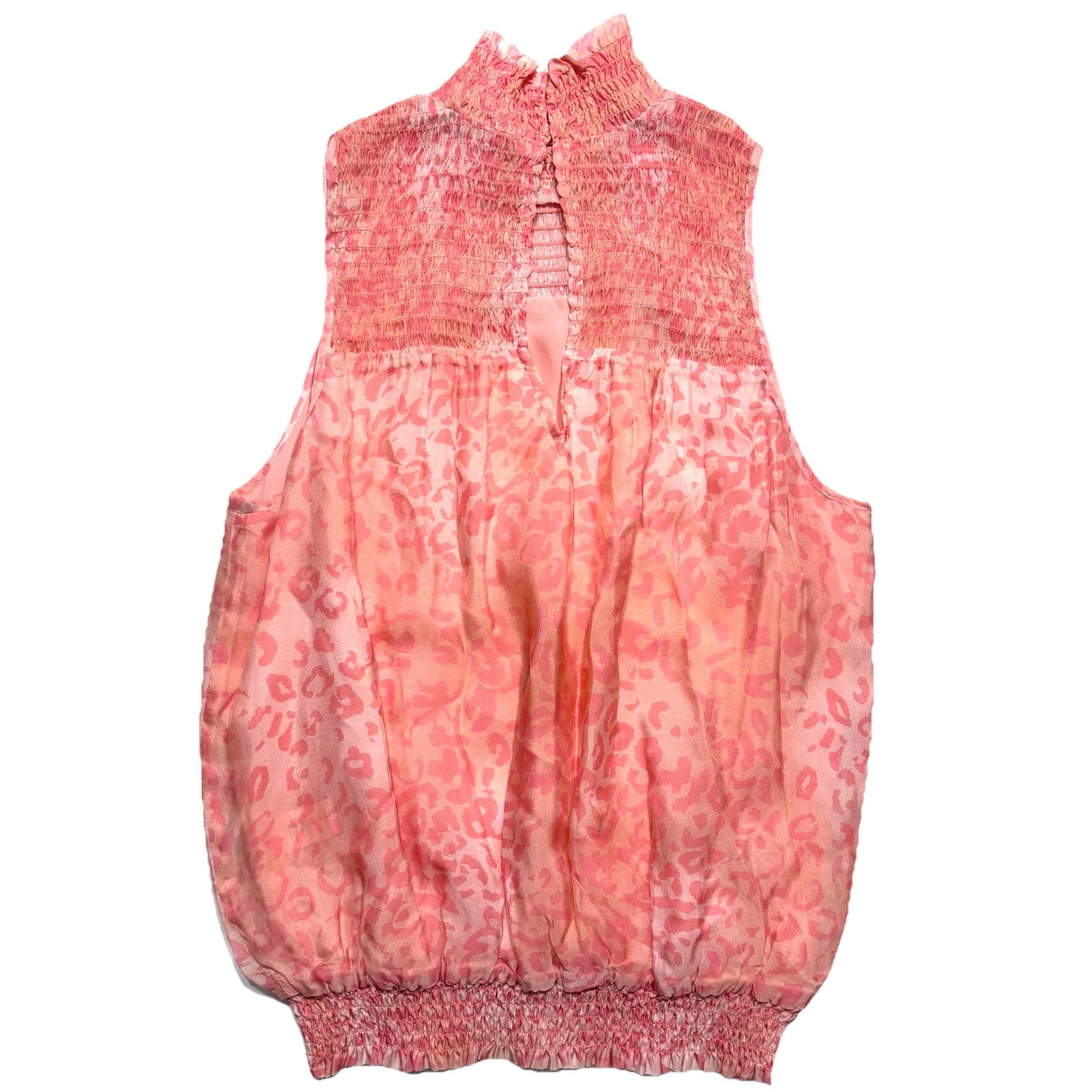 RAMY BROOK Joy Leopard Print Sleeveless Top Droco Pink (MSRP $295)