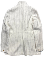 RAG & BONE Womens Slade Long Glitter Stripe Tweed Blazer Jacket Ivory -MSRP $598