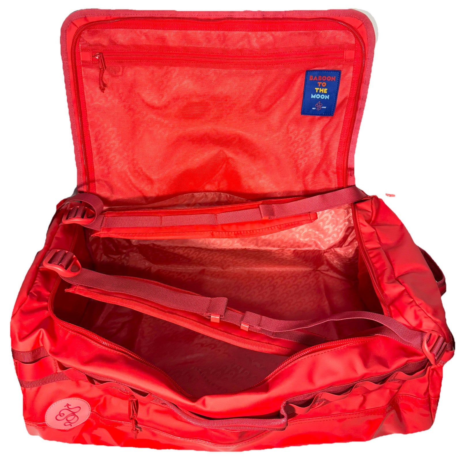 BABOON TO THE MOON Go-Bag Backpack Luggage Duffle Red Big 60L (MSRP $195)