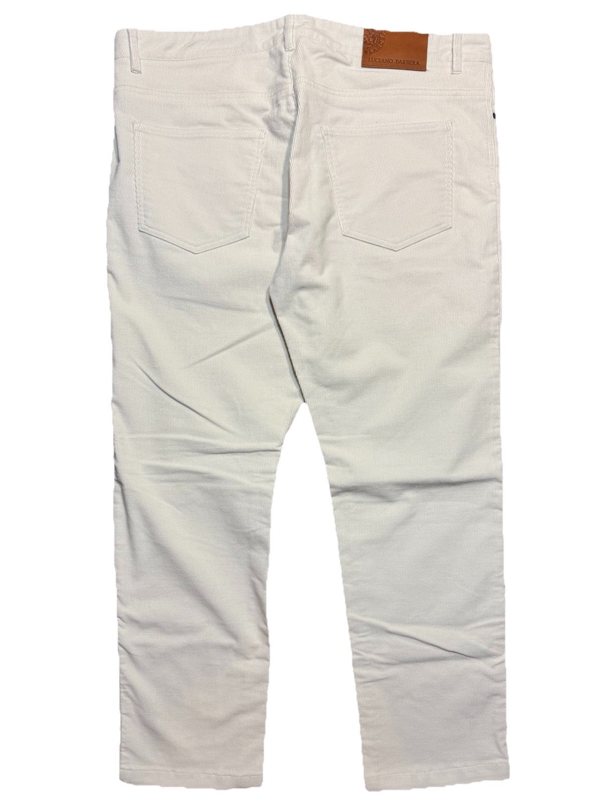 LUCIANO BARBERA Mens 5 Pocket Corduroy Pants White 58 (MSRP $545)