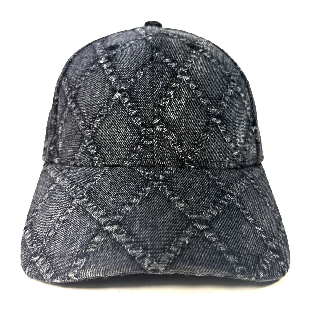 RAG & BONE Harlow Quilted Denim Baseball Cap Hat Black (MSRP $128)