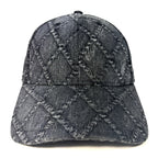 RAG & BONE Harlow Quilted Denim Baseball Cap Hat Black (MSRP $128)