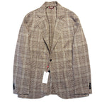 LUCIANO BARBERA Mens Prince Of Wales Wool Sport Coat Brown 56 (MSRP $1,595)