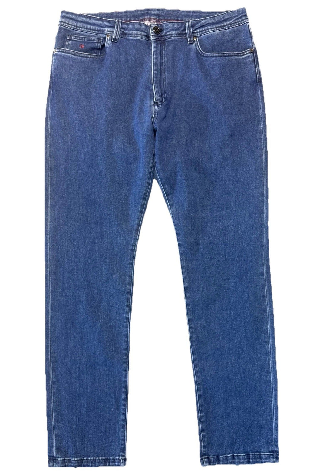 LUCIANO BARBERA Mens 5 Pocket Denim Jeans Indigo Blue 56 (MSRP $450)