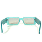 GANNI Womens A4786 705 Rectangular Sunglasses Winter Sky Blue (MSRP $255)