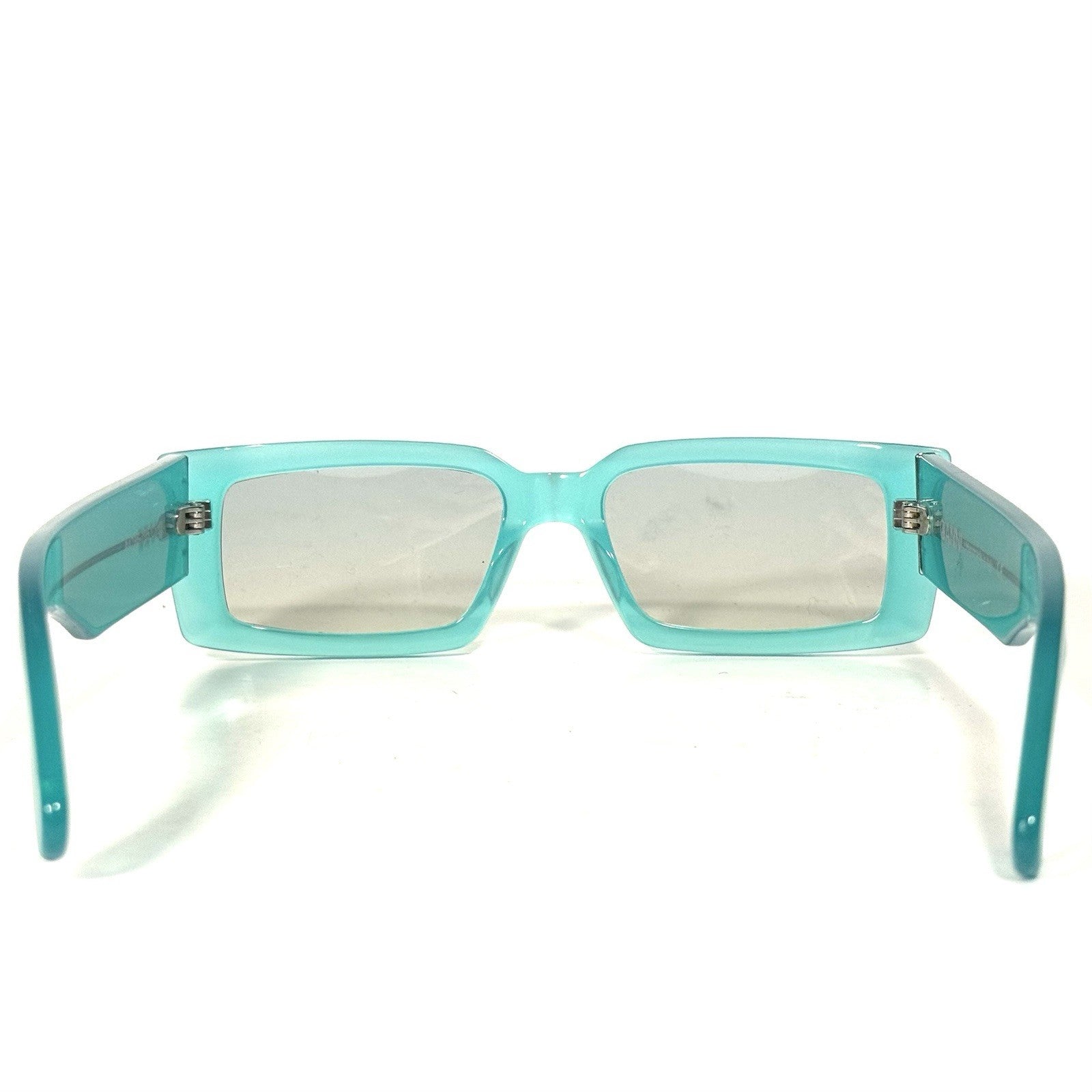 GANNI Womens A4786 705 Rectangular Sunglasses Winter Sky Blue (MSRP $255)