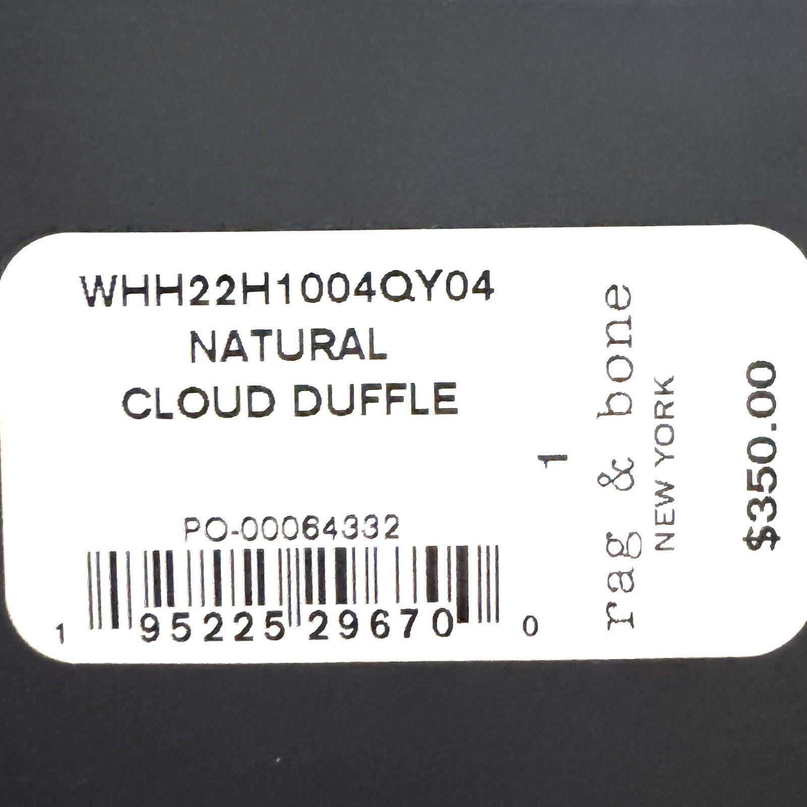 RAG & BONE Cloud Faux Fur Duffle Shoulder Bag Natural Beige (MSRP $350)