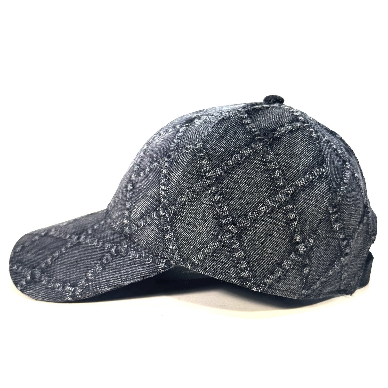 RAG & BONE Harlow Quilted Denim Baseball Cap Hat Black (MSRP $128)