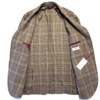 LUCIANO BARBERA Mens Prince Of Wales Wool Sport Coat Brown 56 (MSRP $1,595)