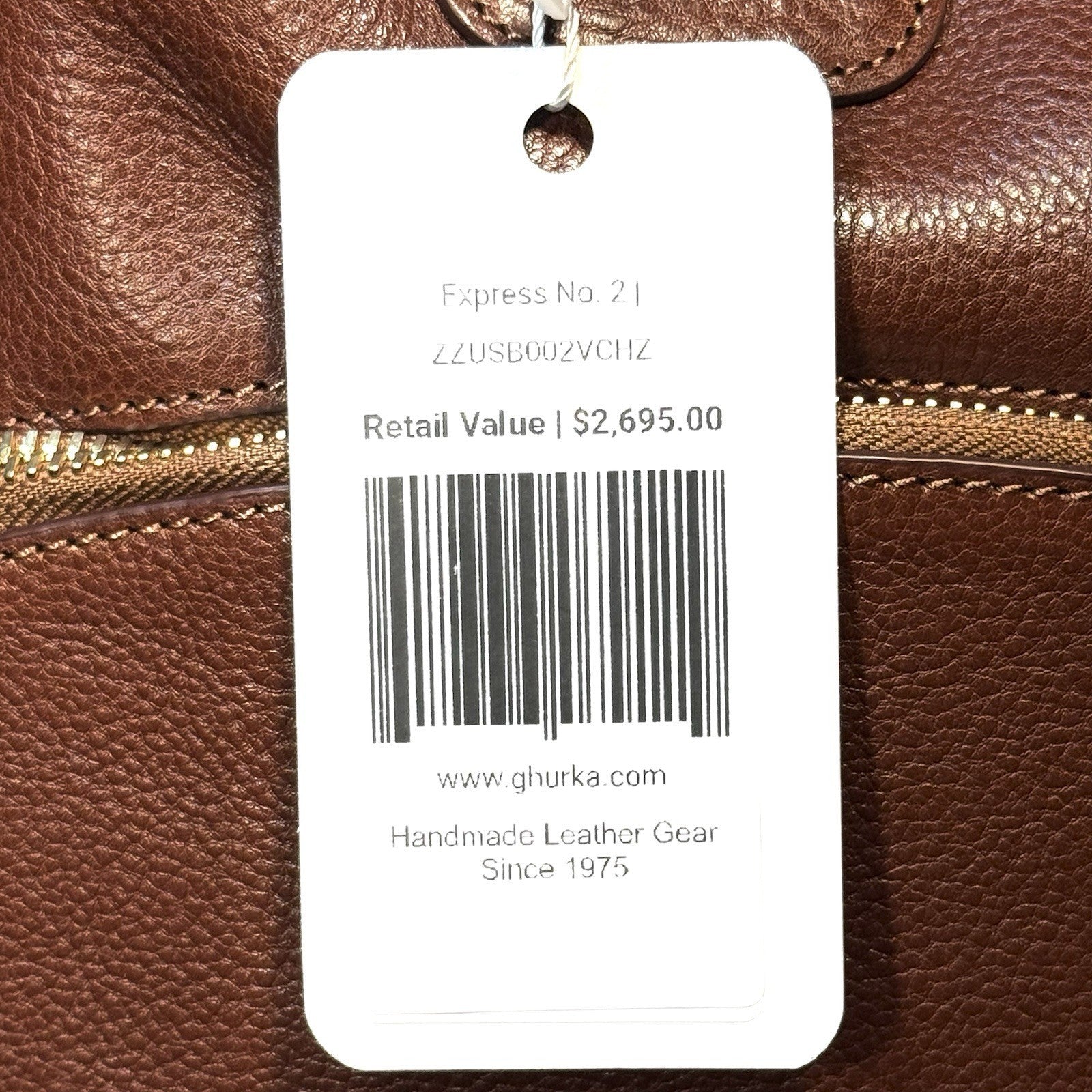 GHURKA Express No. 2  Leather Duffle Bag Vintage Chestnut Brown (MSRP $2,695)