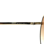 LOEWE Womens LW40007U 33F Round Leather Trim Sunglasses Gold (MSRP $425)