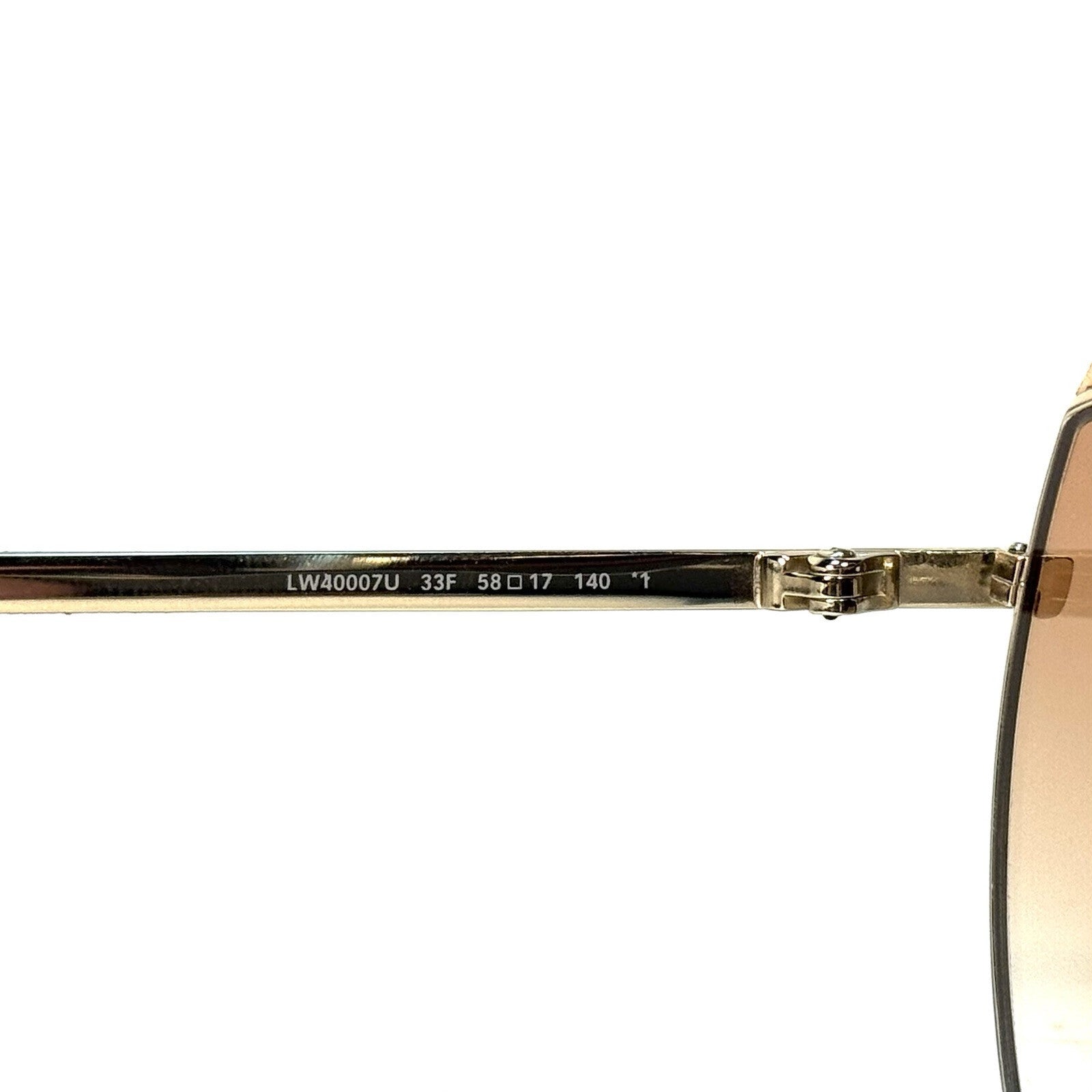 LOEWE Womens LW40007U 33F Round Leather Trim Sunglasses Gold (MSRP $425)