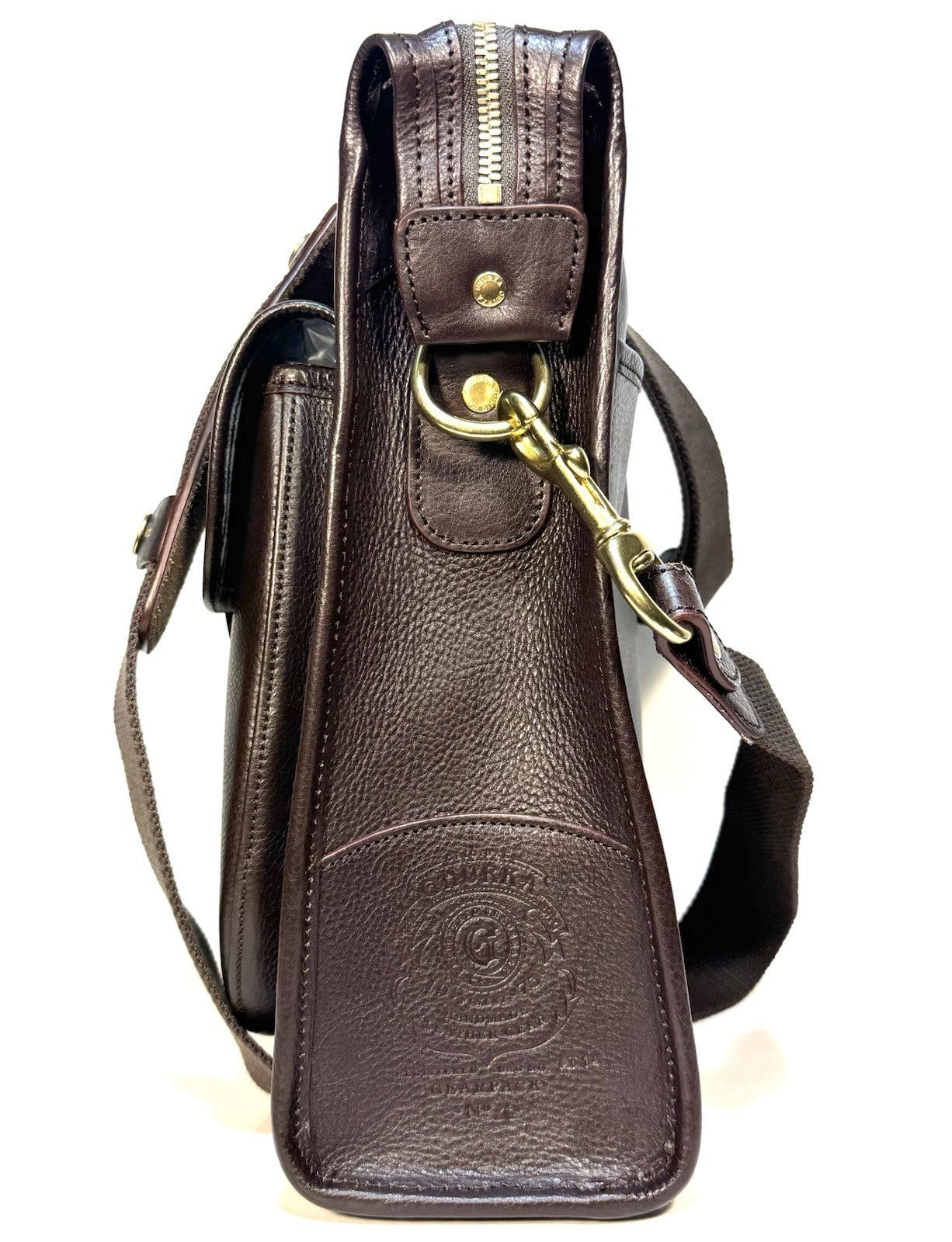 GHURKA Gearpack No. 4 Leather Messenger Bag Vintage Walnut Brown (MSRP $1,295)