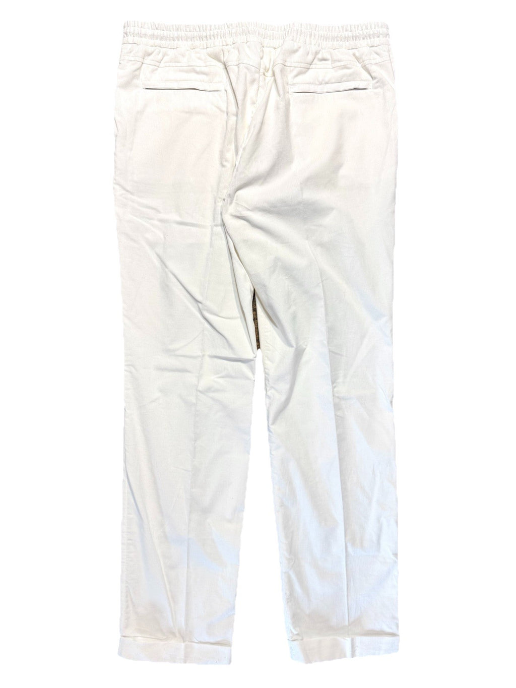 LUCIANO BARBERA Mens Drawstring Stretch Corduroy Pants Cream White 56 -MSRP $550
