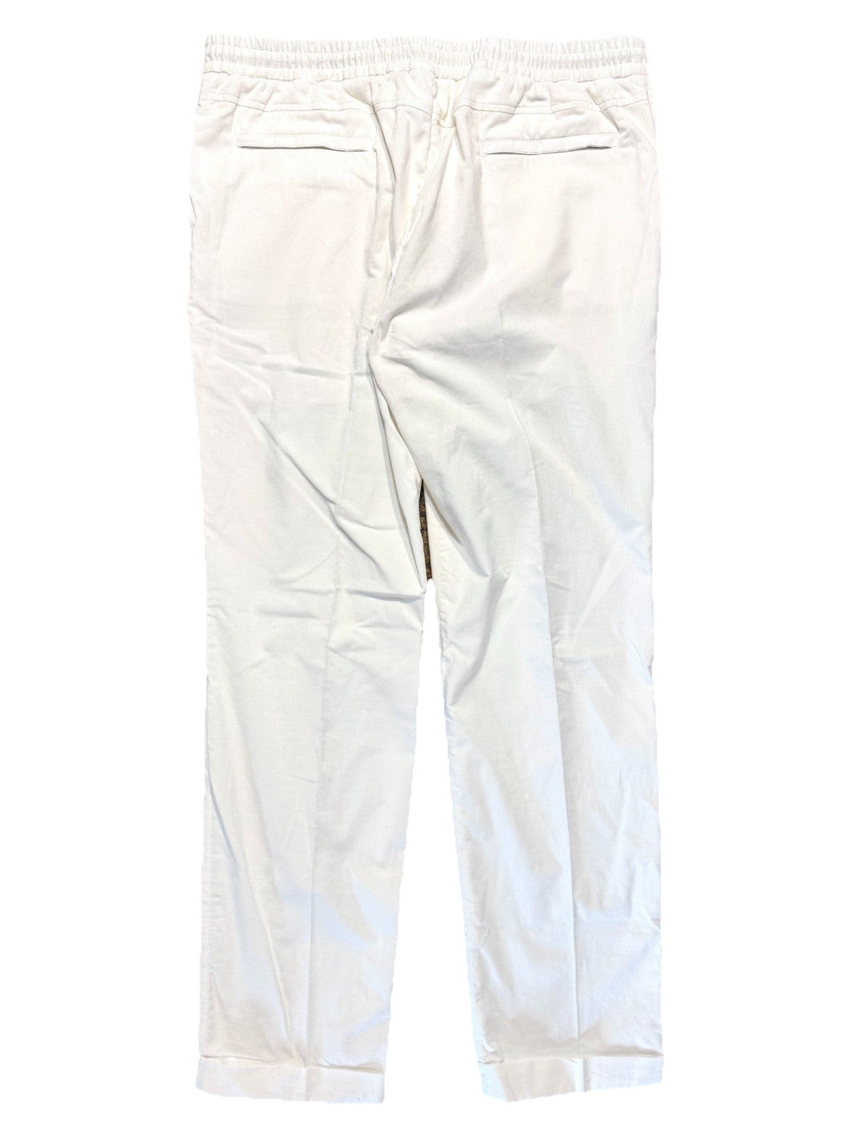 LUCIANO BARBERA Mens Drawstring Stretch Corduroy Pants Cream White 56 -MSRP $550