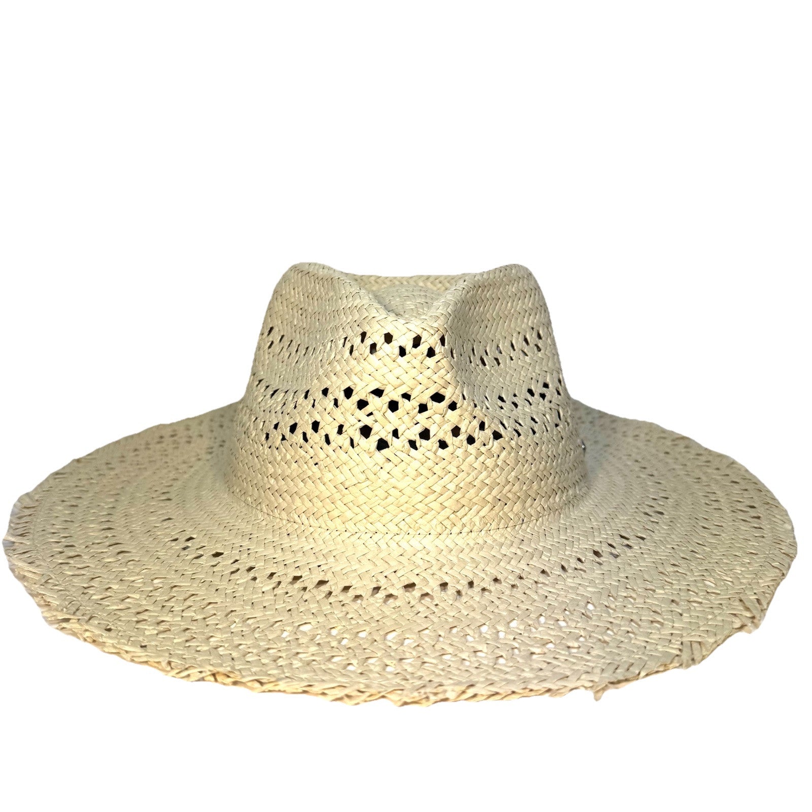 RAG & BONE Womens Elle Perforated Straw Fedora Hat Natural Beige (MSRP $225)