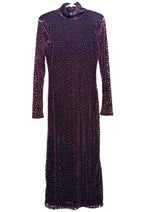 RAMY BROOK Haley Velvet Long Sleeve Midi Pencil Dress Plum Burgundy (MSRP $395)