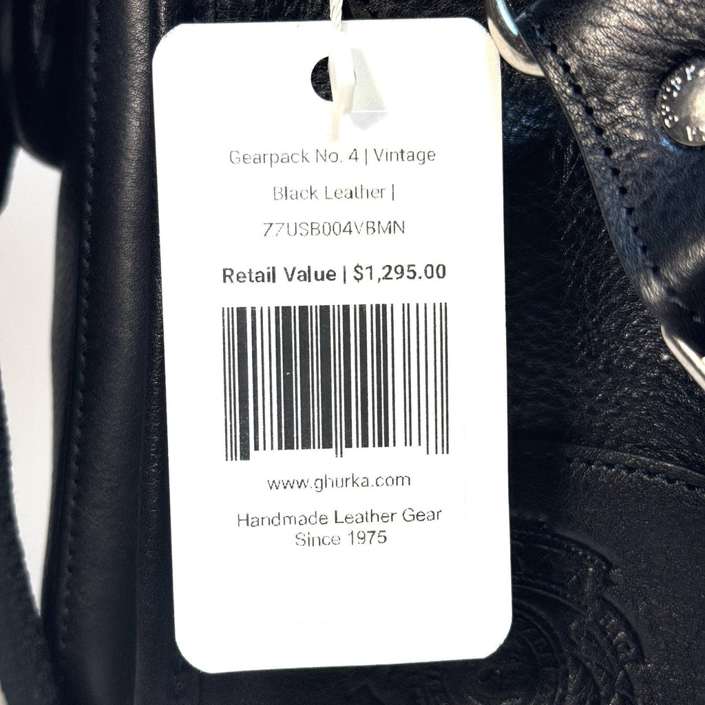 GHURKA Gearpack No. 4 Leather Messenger Bag Vintage Black (MSRP $1,295)