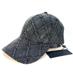 RAG & BONE Harlow Quilted Denim Baseball Cap Hat Black (MSRP $128)