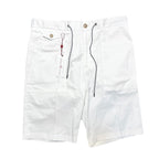 LUCIANO BARBERA Mens Multi Pocket Drawstring Cotton Shorts White (MSRP $395)