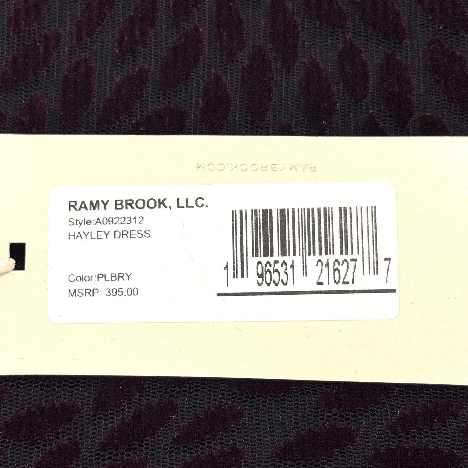 RAMY BROOK Haley Velvet Long Sleeve Midi Pencil Dress Plum Burgundy (MSRP $395)