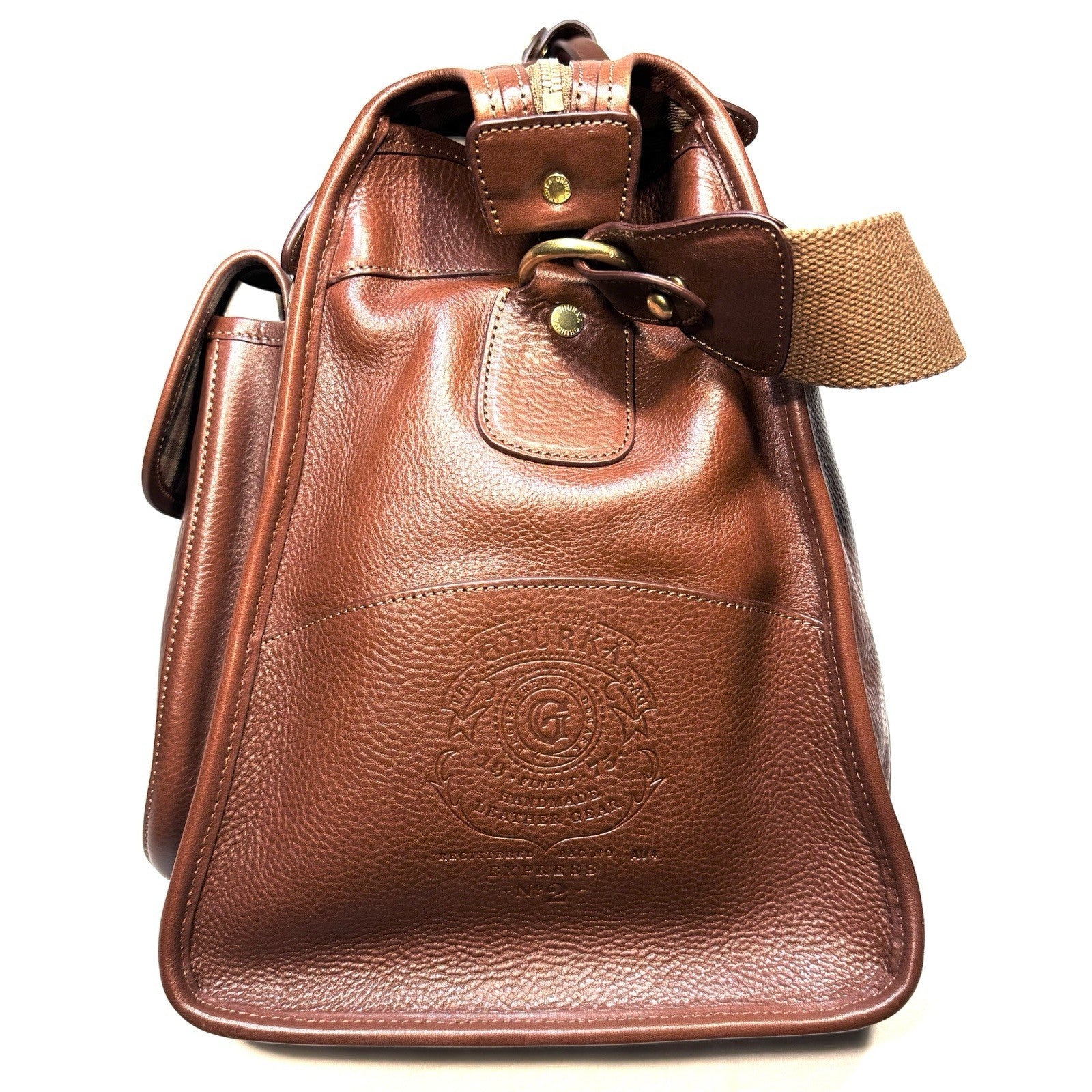 GHURKA Express No. 2  Leather Duffle Bag Vintage Chestnut Brown (MSRP $2,695)