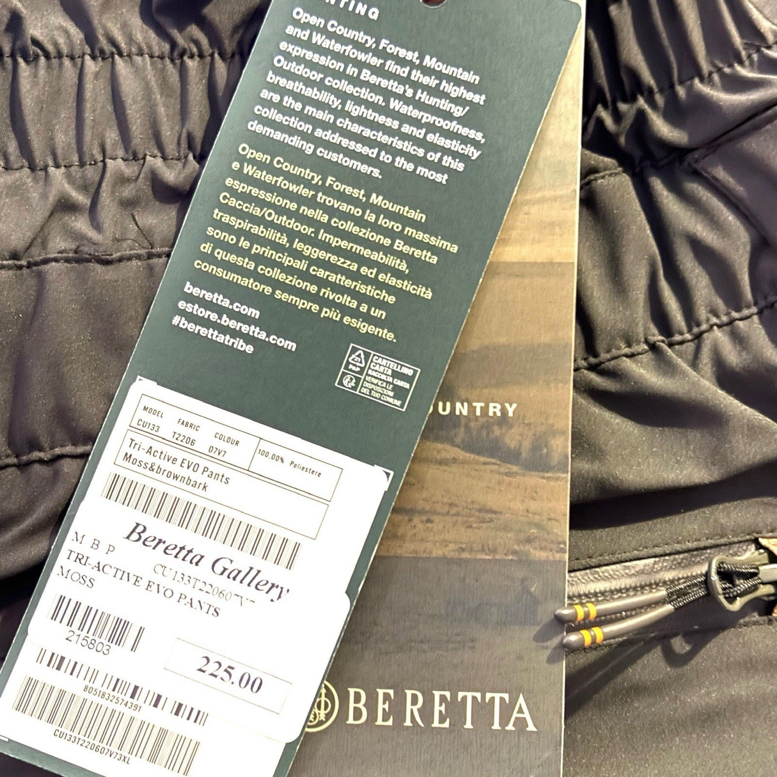 BERETTA Mens Tri Active Evo Waterproof Hunting Pants Moss Green (MSRP $225)