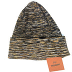 MISSONI Wool Knit Blended Stripe Beanie Winter Hat Gold (MSRP $260)