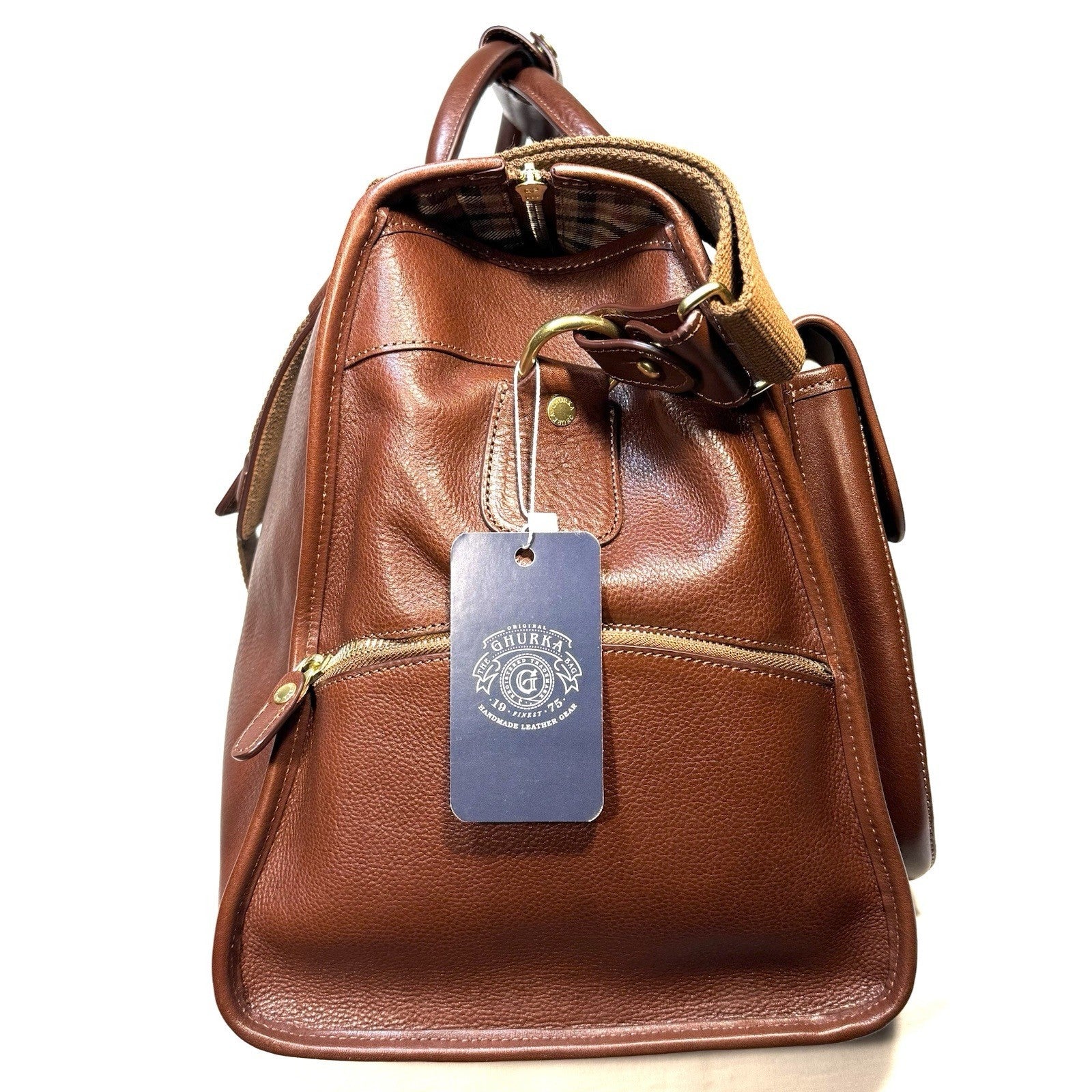 GHURKA Express No. 2  Leather Duffle Bag Vintage Chestnut Brown (MSRP $2,695)