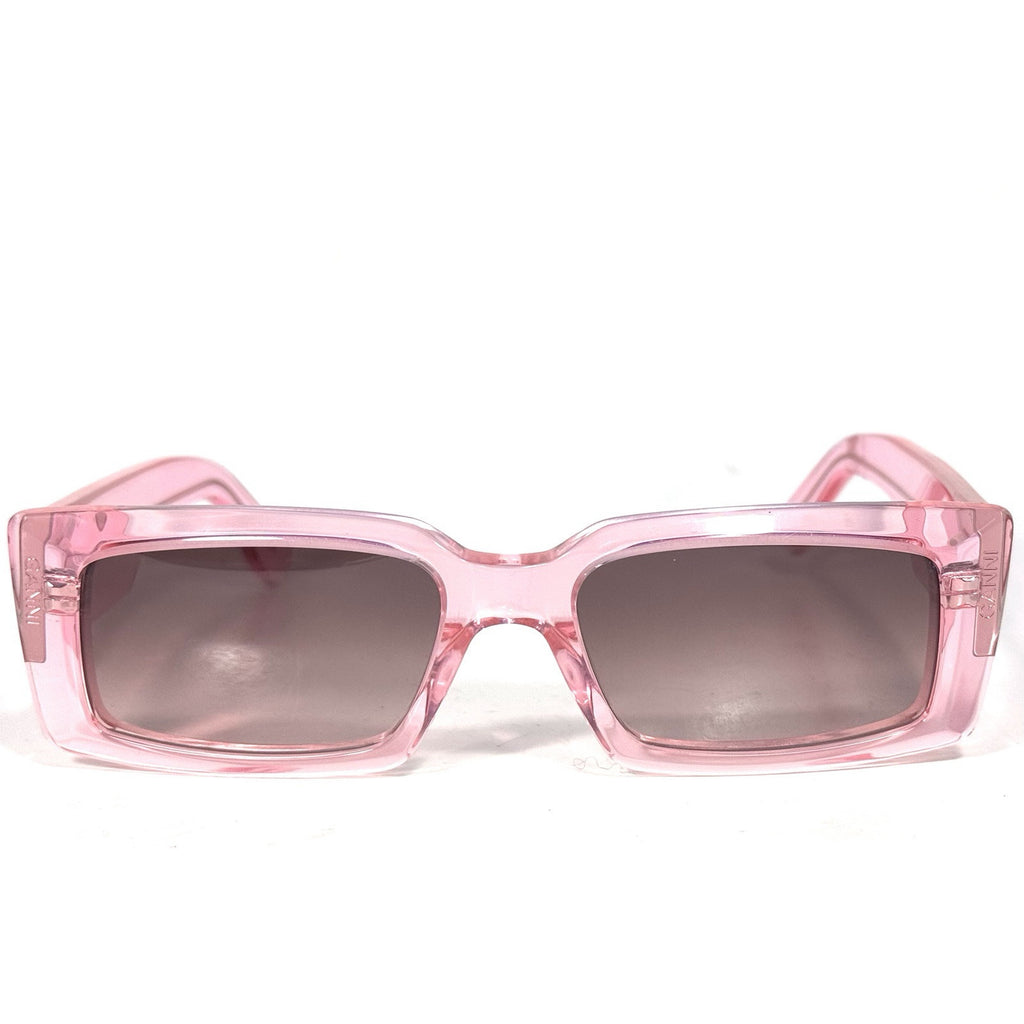 GANNI Womens A4786 285 Rectangular Sunglasses Dreamy Daze Phlox Pink (MSRP $255)