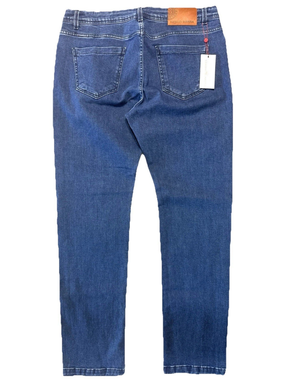 LUCIANO BARBERA Mens 5 Pocket Denim Jeans Indigo Blue 56 (MSRP $450)