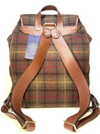GHURKA Blazer No. 278 Plaid Wool Leather Backpack Vintage Chestnut (MSRP $1,495)