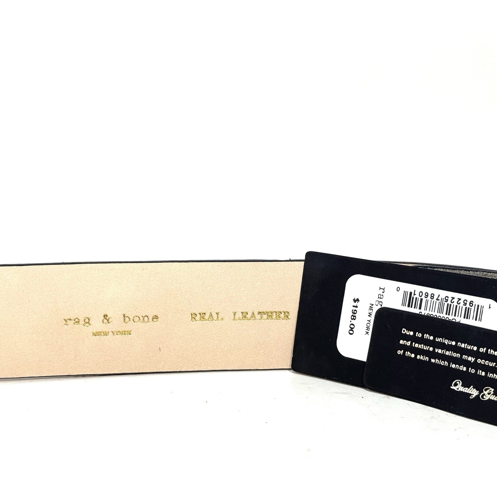 RAG & BONE Mens Evan Suede Leather Belt Safari Grey 38 (MSRP $198)