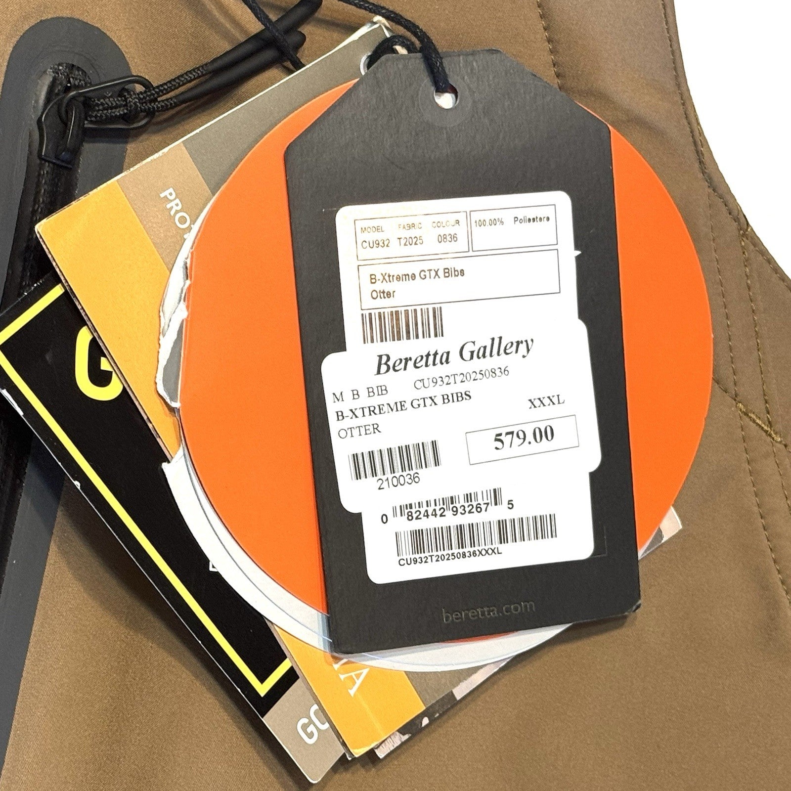 BERETTA Mens B-Xtreme GTX Waterproof Hunting Bib Otter Brown 3XL (MSRP $579)