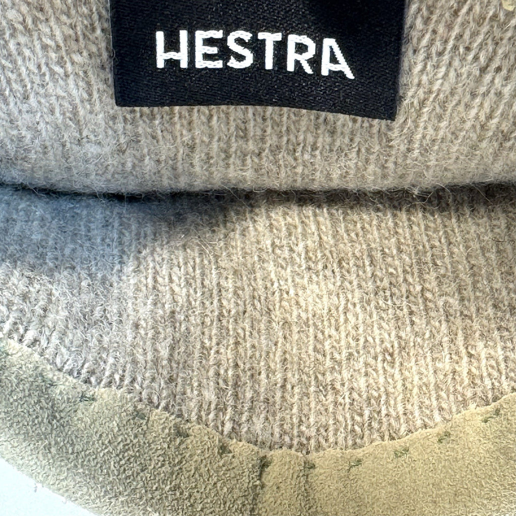 HESTRA Mens Andre Goatskin Suede Leather Wool Lined Gloves Grey (MSRP $170)