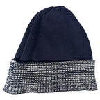 MISSONI Stripe Cuff Wool Blend Knit Beanie Winter Hat Navy Blue (MSRP $260)