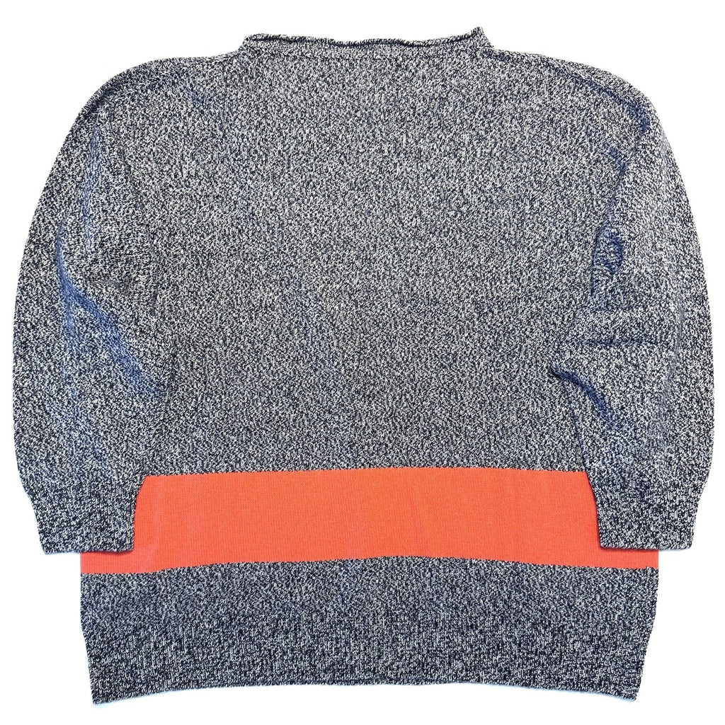 JOHNSTONS OF ELGIN Cashmere Marl Boatneck Colorblock Sweater Blue L (MSRP $695)