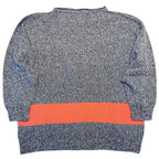 JOHNSTONS OF ELGIN Cashmere Marl Boatneck Colorblock Sweater Blue L (MSRP $695)