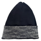 MISSONI Stripe Cuff Wool Blend Knit Beanie Winter Hat Black (MSRP $260)