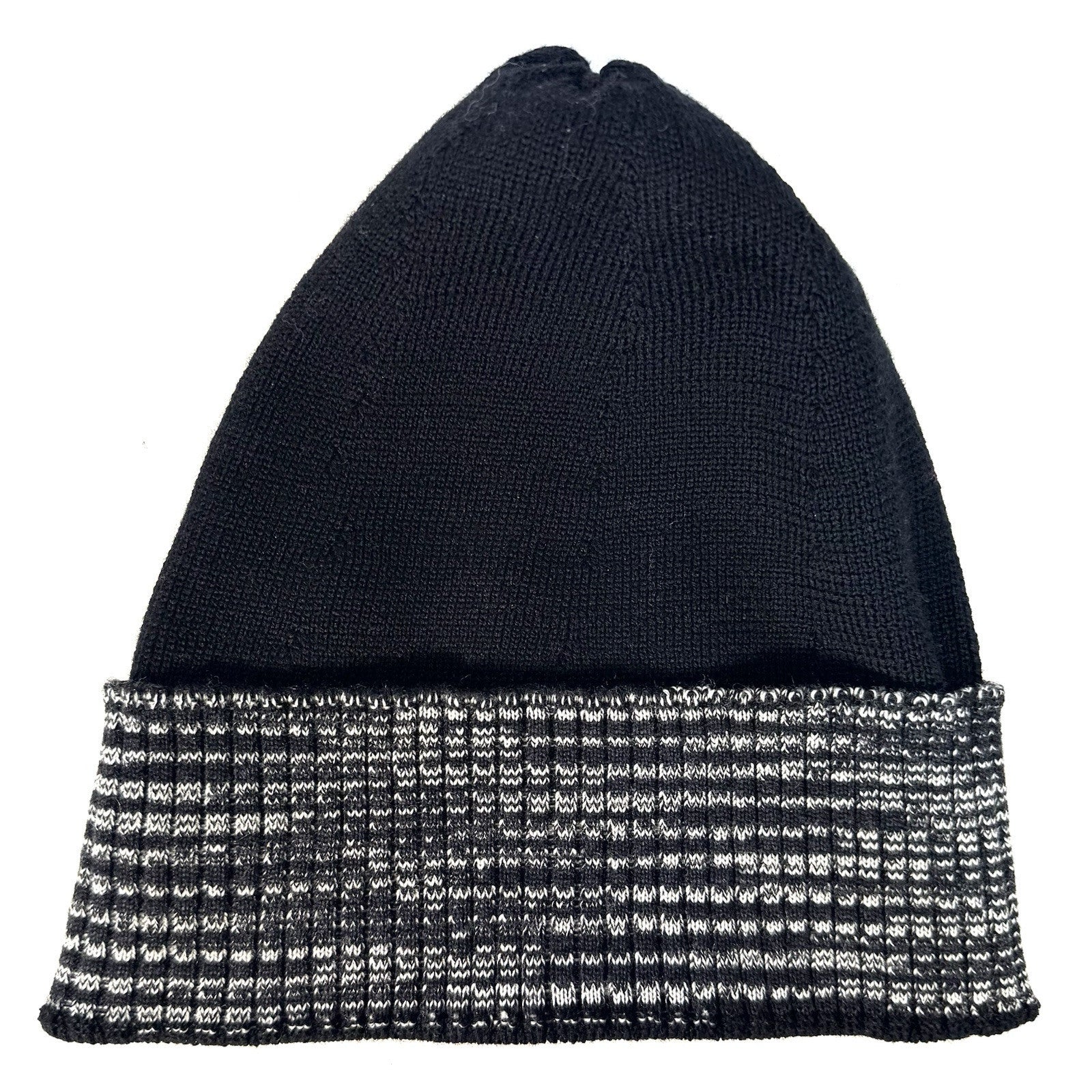 MISSONI Stripe Cuff Wool Blend Knit Beanie Winter Hat Black (MSRP $260)