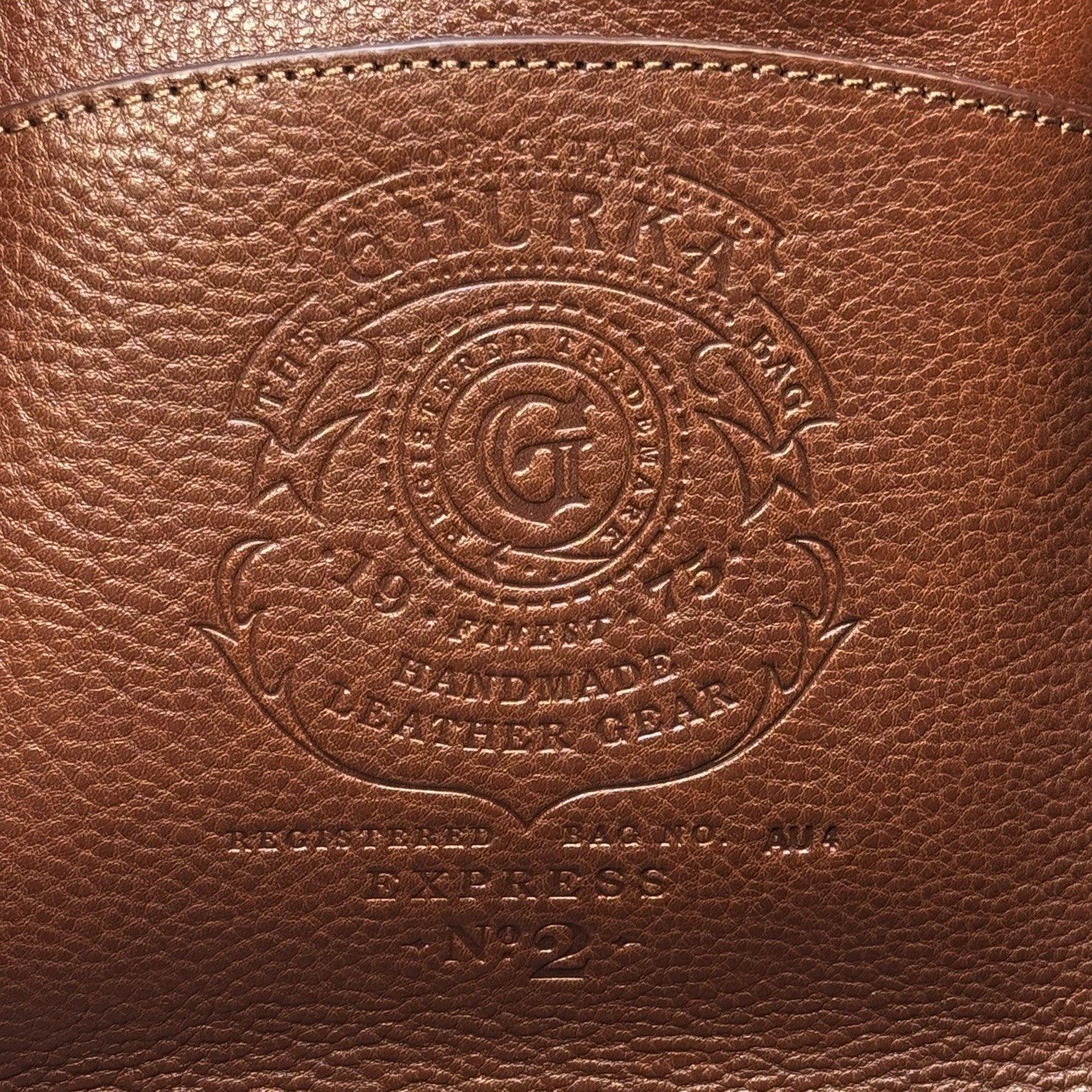 GHURKA Express No. 2  Leather Duffle Bag Vintage Chestnut Brown (MSRP $2,695)