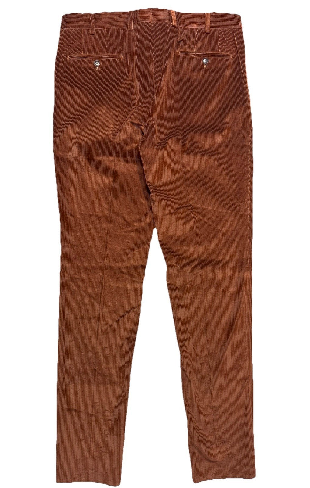 LUCIANO BARBERA Mens Pleated Front Corduroy Pants Rust Brown 38 (MSRP $545)