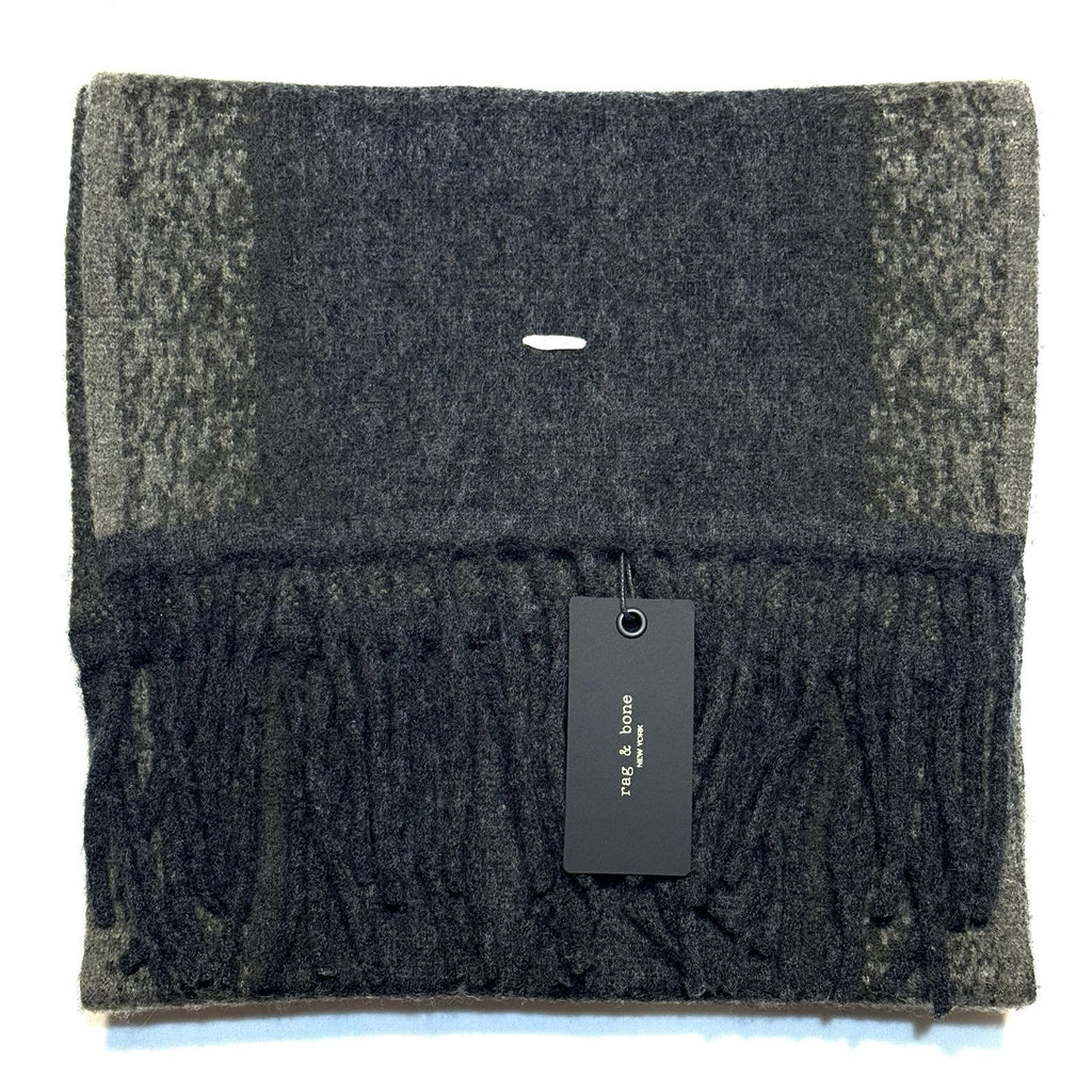 RAG & BONE Downing Cashmere Blend Scarf Green Grey (MSRP $278)