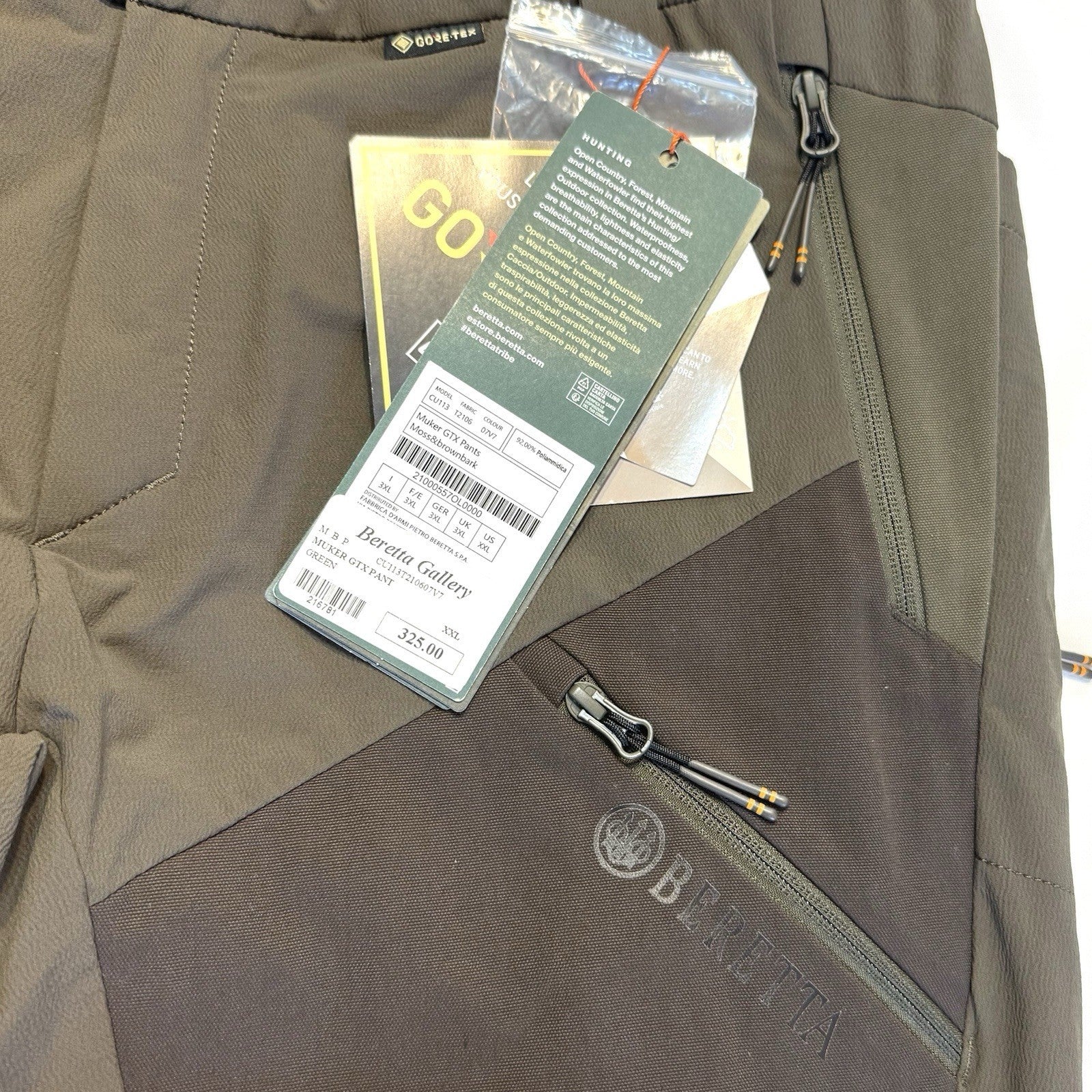 BERETTA Mens Muker GTX Waterproof Hunting Pants Green XXL (MSRP $325)
